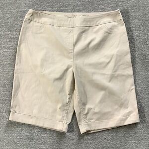Soft Surroundings NWT Tan Bermuda Super Stretch Shorts Sz. PL